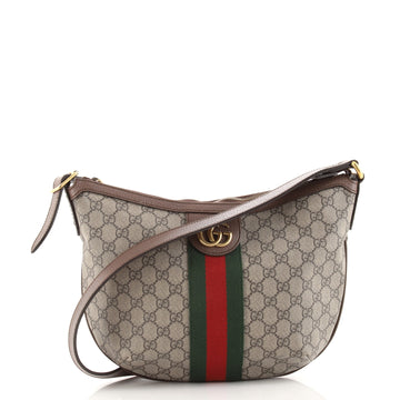 Gucci Ophidia Half Moon Hobo GG Coated Canvas Small