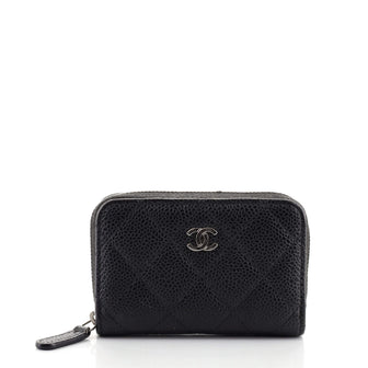 Chanel CC Zip Coin Purse Quilted Caviar Small