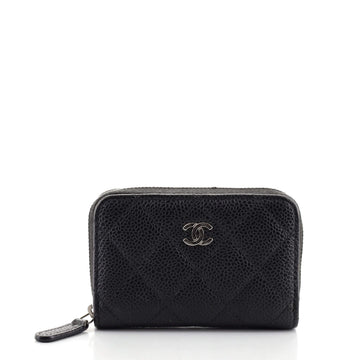 Chanel CC Zip Coin Purse Quilted Caviar Small
