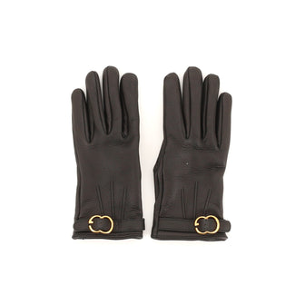 Gucci GG Buckle Gloves Leather