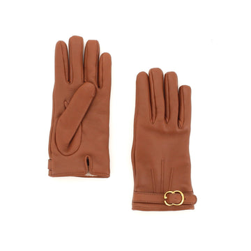 Gucci GG Buckle Gloves Leather