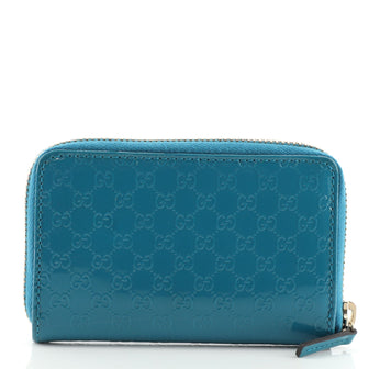 Gucci Zip Around Card Case Microguccissima Patent