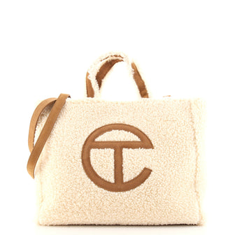 Telfar UGG Reverse Shopping Tote Shearling and Suede Medium