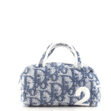 Christian Dior Vintage Girly Bowler Bag Diorissimo Terry Cloth Small
