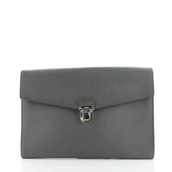 Prada Push Lock Portfolio Saffiano Leather Large