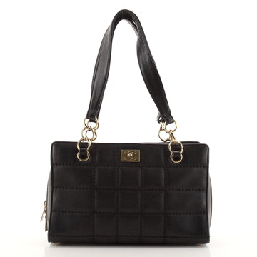 Chanel Vintage Chocolate Bar Zip Around Tote Quilted Calfskin Small