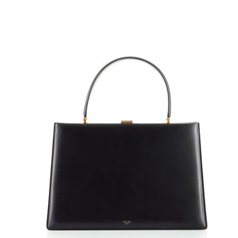 Celine Clasp Top Handle Bag Leather Medium