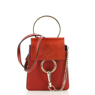 Chloe Faye Bracelet Crossbody Bag Leather and Suede Mini