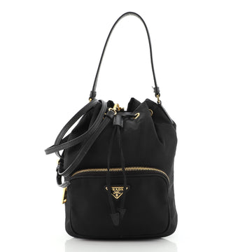 Prada Drawstring Bucket Bag Tessuto Small