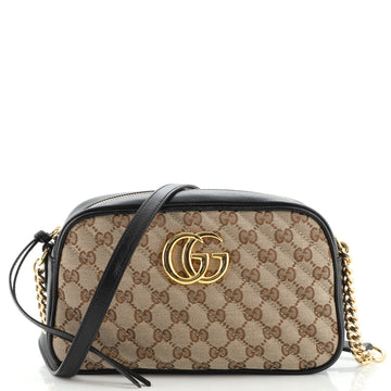 Gucci GG Marmont Shoulder Bag Diagonal Quilted GG Canvas Small
