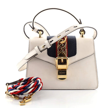 Gucci Sylvie Top Handle Bag Leather Mini