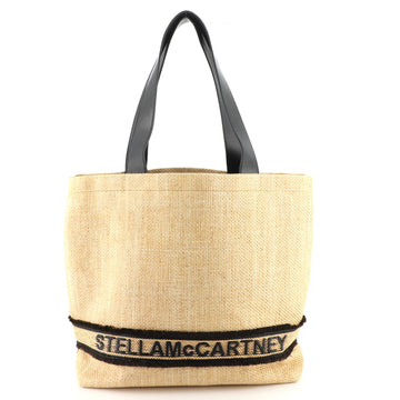 Stella McCartney Logo Tote Woven Raffia Large