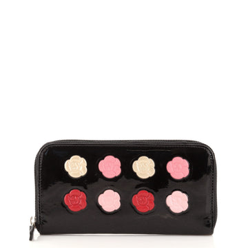 Chanel Zippy Wallet Camellia Patent Long