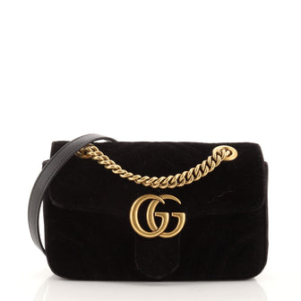 Gucci GG Marmont Flap Bag Matelasse Velvet Mini
