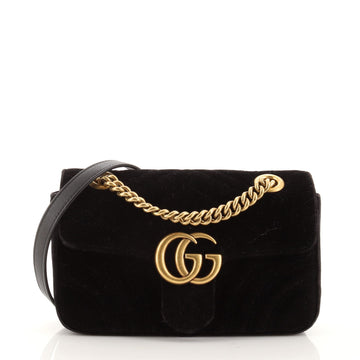 Gucci GG Marmont Flap Bag Matelasse Velvet Mini