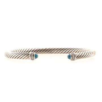 David Yurman Cable Classic Princess Bracelet Sterling Silver with Topaz and Diamonds 5mm