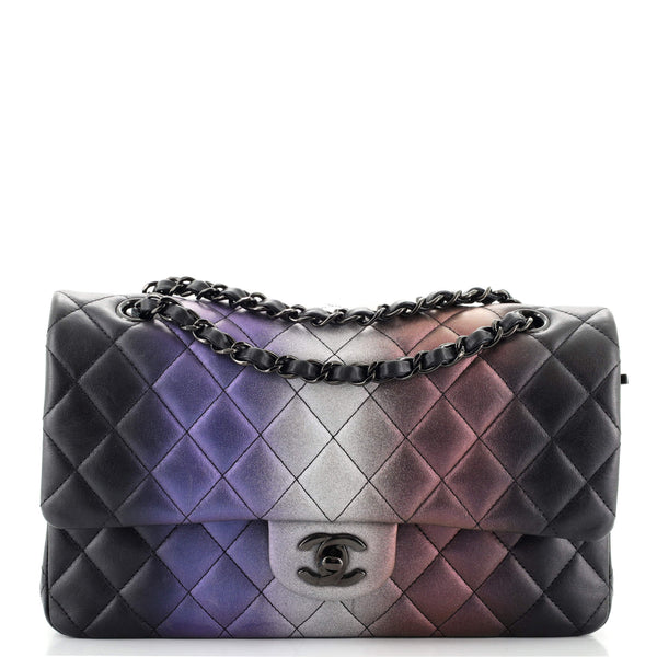 Chanel Classic Double Flap Bag Quilted Ombre Iridescent Calfskin