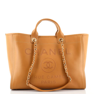 Chanel Deauville Tote Embossed Calfskin Large