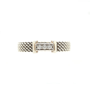 Tiffany & Co. Somerset Ring Sterling Silver and Diamonds Narrow