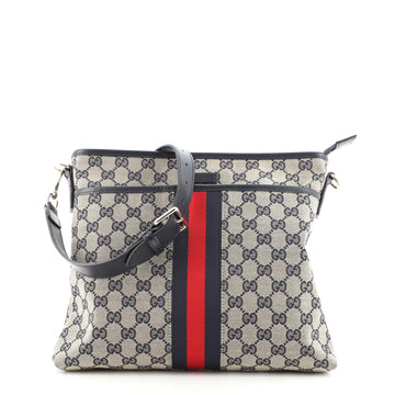 Gucci Front Pocket Web Messenger GG Canvas Small