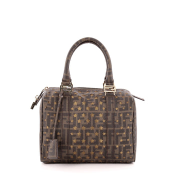 Fendi Boston Bag Laser Cut Star Zucca Coated Canvas Small