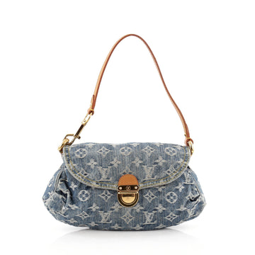 Louis Vuitton Pleaty Handbag Denim Mini