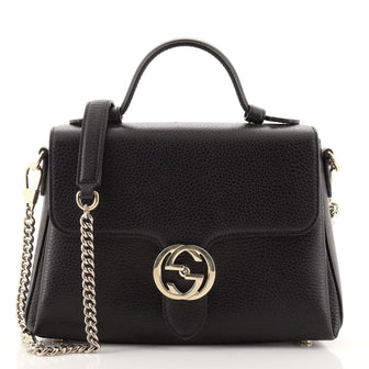 Gucci Interlocking Top Handle Bag Leather Small