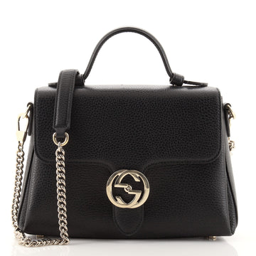 Gucci Interlocking Top Handle Bag Leather Small