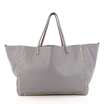 Valentino Rockstud Reversible Convertible Tote Leather Large