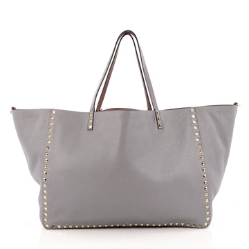 Valentino Rockstud Reversible Convertible Tote Leather Large