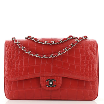 Chanel Classic Single Flap Bag Alligator Jumbo