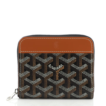 Goyard Matignon Zip Wallet Coated Canvas with Leather PM