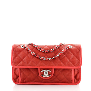 Chanel French Riviera Flap Bag Quilted Caviar Medium