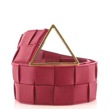 Bottega Veneta Triangle Buckle Belt Maxi Intrecciato Leather Wide
