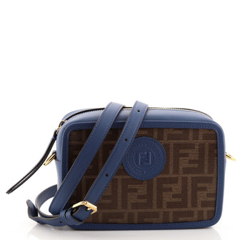 Fendi FF Logo Stamp Camera Bag Zucca Coated Canvas Mini