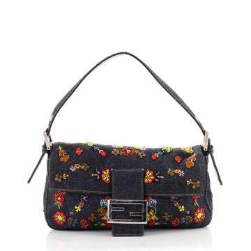 Fendi Baguette Bag Embellished Denim