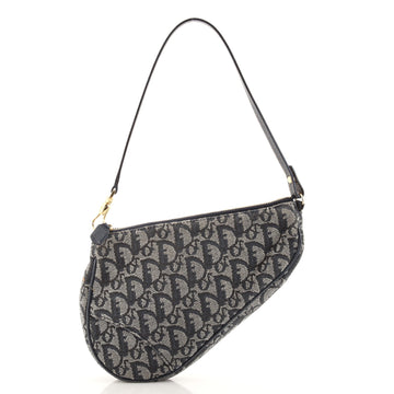 Christian Dior Vintage Saddle Bag Diorissimo Canvas Mini