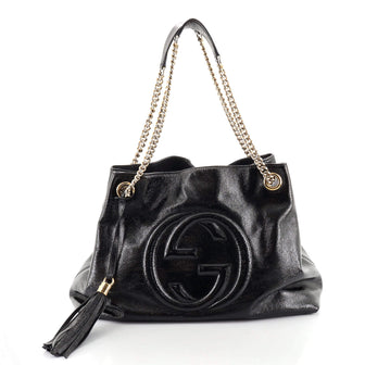 Gucci Soho Chain Strap Shoulder Bag Patent Medium