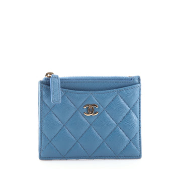 Chanel CC Zip Card Holder Quilted Caviar