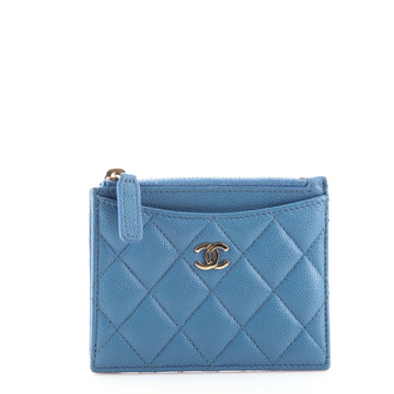Chanel CC Zip Card Holder Quilted Caviar