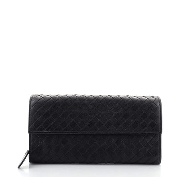 Bottega Veneta Flap Wallet Intrecciato Leather Long