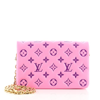 Louis Vuitton Pochette Coussin, Light Pink Monogram Embossed