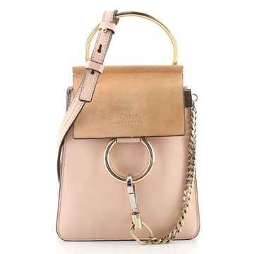 Chloe Faye Bracelet Crossbody Bag Leather and Suede Mini