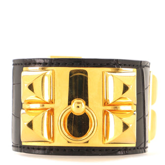 Hermes Collier de Chien Bracelet Porosus Crocodile