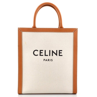 Celine Vertical Cabas Tote Canvas with Leather Small