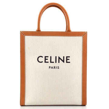 Celine Vertical Cabas Tote Canvas with Leather Small