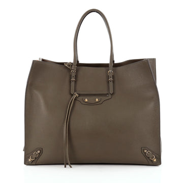 Balenciaga Papier A4 Zip Around Classic Studs Handbag Leather