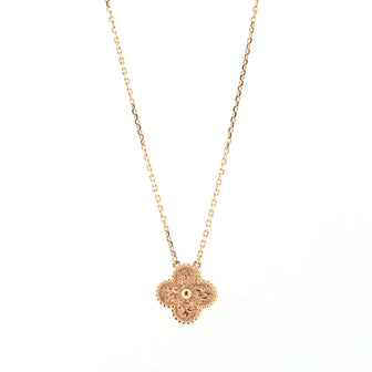 Van Cleef & Arpels Vintage Alhambra Pendant Necklace 18K Rose Gold