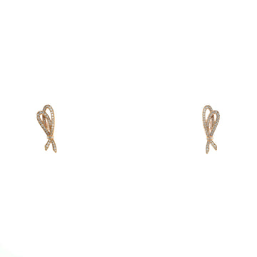 Tiffany & Co. Bow Knot Stud Earrings 18K Rose Gold with Diamonds