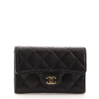 Chanel Classic Flap Card Case Quilted Caviar